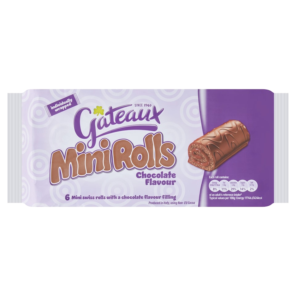 Gateaux 6 Mini Rolls Double Chocolate Flavour 222g