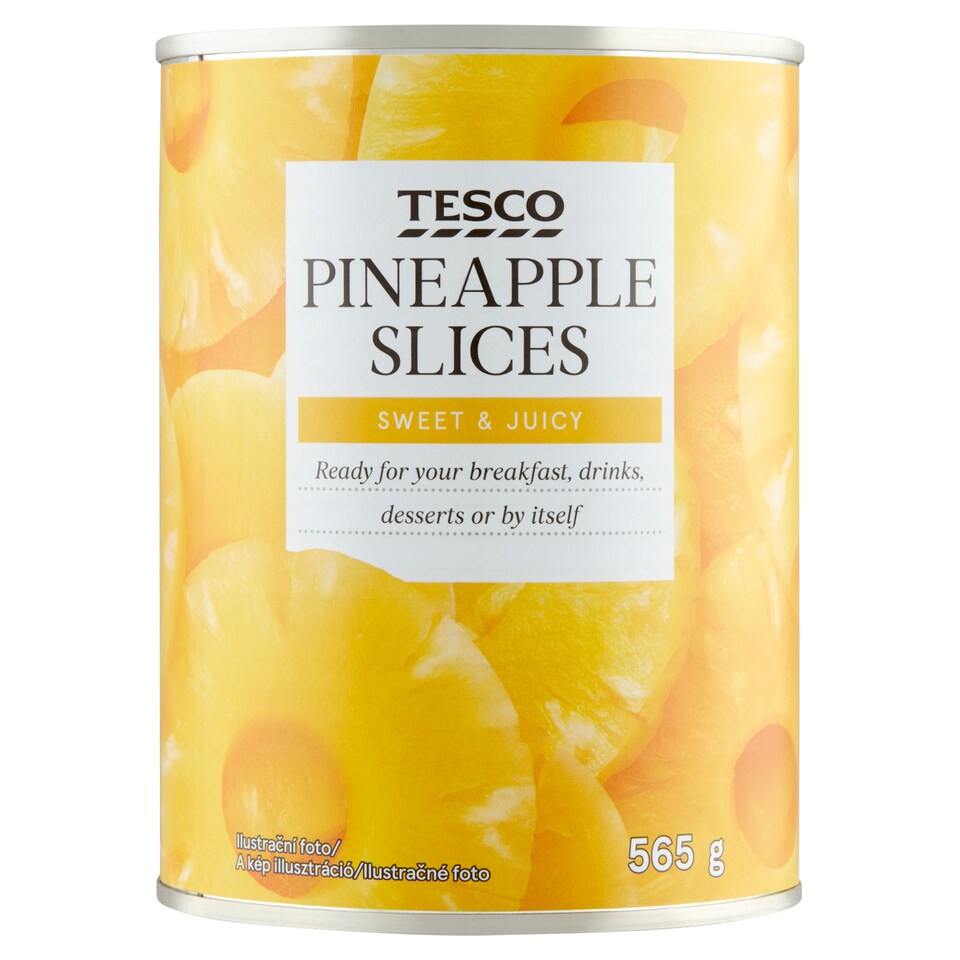 Tesco Ananás plátky v sladkom náleve 565 g
