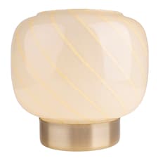 Candlelight Neutral Glass Swirl Battery Table Lamp