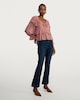 image 3 of F&F Ruffle Trim Detail Tie Neck Blouse in Pink