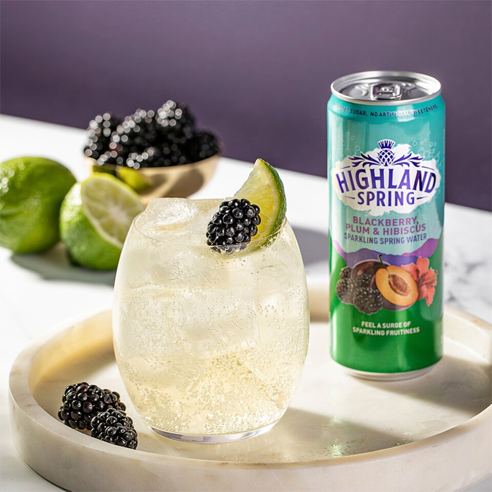 image 1 of Highland Spring Water Blackberry Plum Sparkling 330Ml