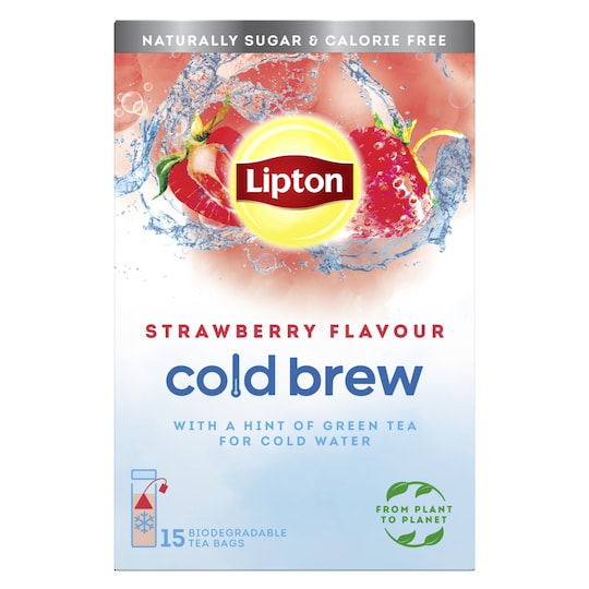 Lipton Cold Brew Strawberry Flavoured 15 Teabags 37.5G Tesco Groceries