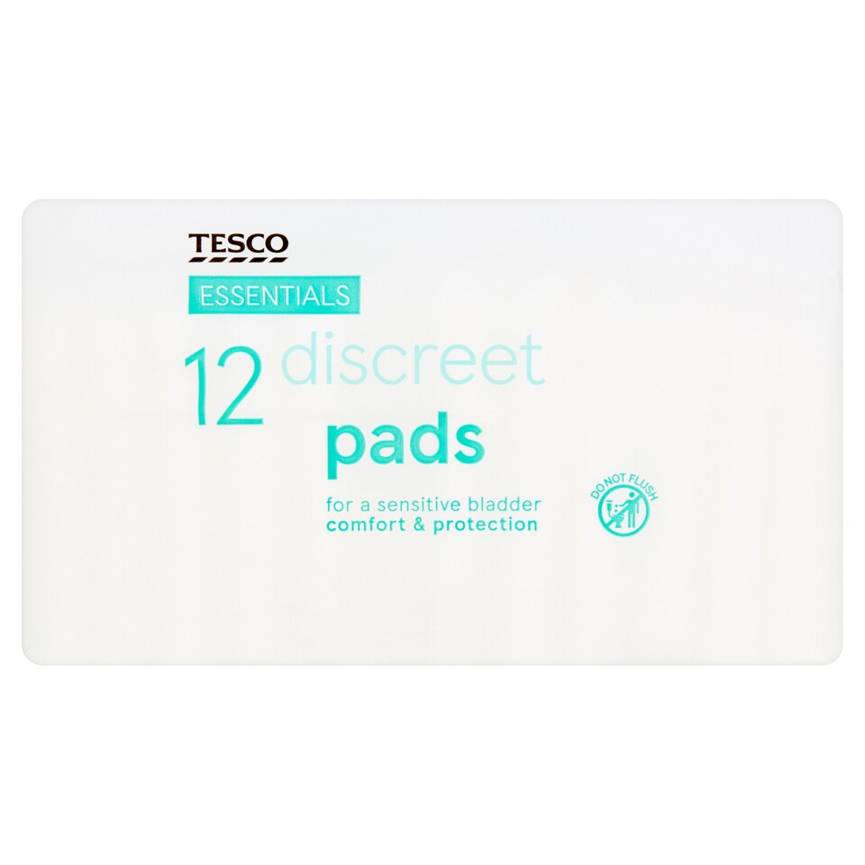 Tesco Essentials Discreet Incont Pads 12 Pack
