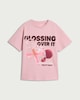 image 4 of F&F Girls Pure Cotton Slogan T-Shirt in Pink