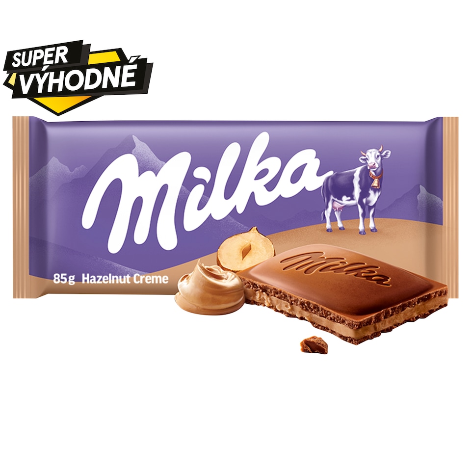 Obrázek 1 pro produkt Milka Hazelnut créme mléčná čokoláda z alpského mléka s lískooříškovou náplní 85 g