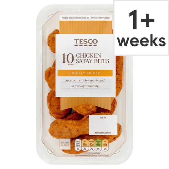 Tesco 10 Chicken Satay Bites 120G Tesco Groceries