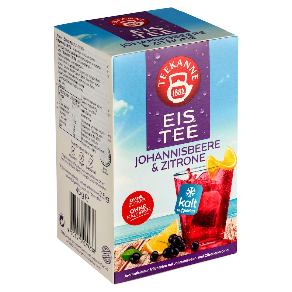 obrázok 1 z Teekanne Eistee Príchuť čierne ríbezle - citrón 18 x 2,5 g (45 g)