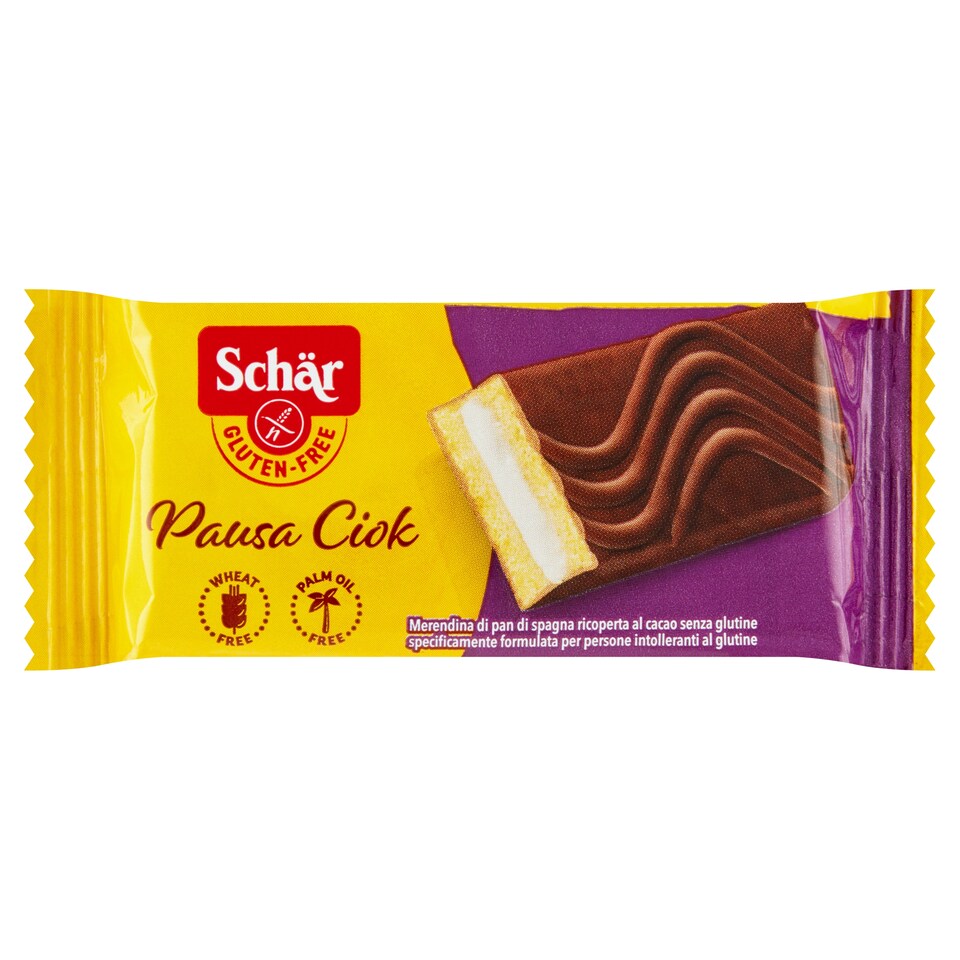 Schär Pausa Ciok jemné pečivo bez lepku plněné mléčným krémem v kakaové polevě 35g