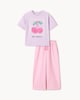 image 1 of F&F Girls 2-Piece Gingham Cherry Set in Multi Pink