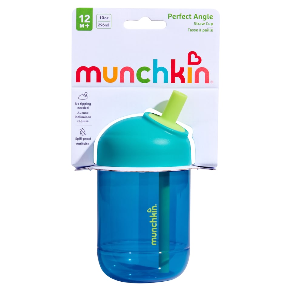 image 1 of Munchkin Perfect Angle Straw Cup 12m+ 10oz 296ml