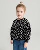 image 3 of F&F Girls Cotton Rich Polka Dot Awesome Slogan Sweatshirt in Multi Black White