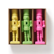 Paperchase Neon Christmas Set of 3 Wooden Nutcrackers