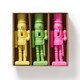 image 1 of Paperchase Neon Christmas Set of 3 Wooden Nutcrackers