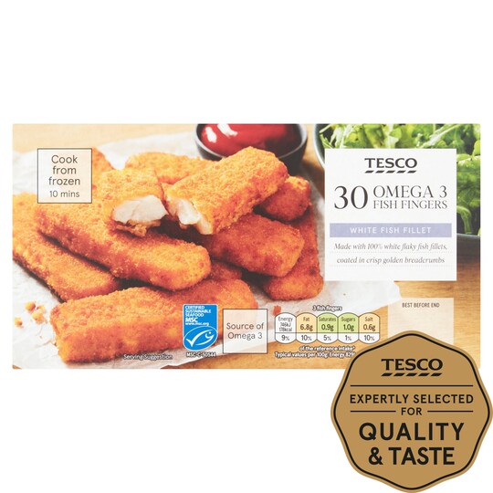 Tesco 30 Omega 3 Fish Fingers 900G Tesco Groceries