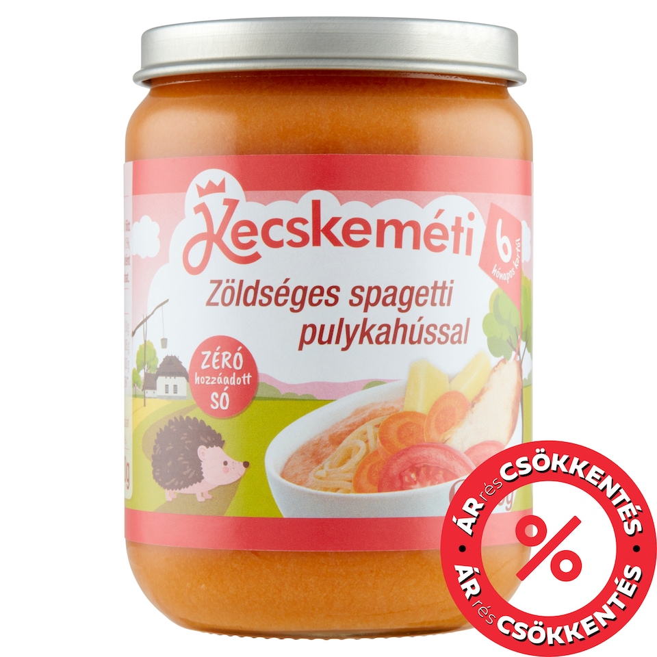 Kecskeméti zöldséges spagetti pulykahússal bébiétel 6 hónapos kortól 190 g