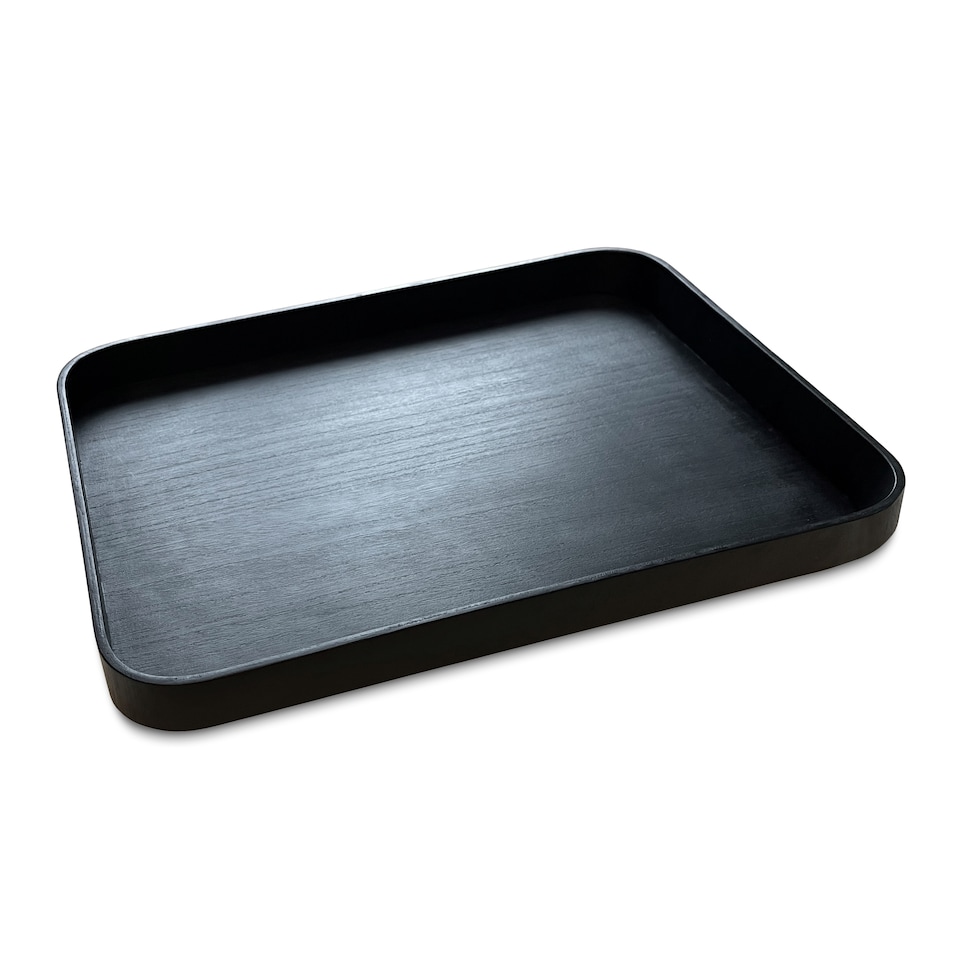 F&F Home Aura Black Wooden Tray