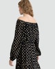 image 3 of F&F Metallic Polka Dot Long Sleeved Co-ord Blouse in Black