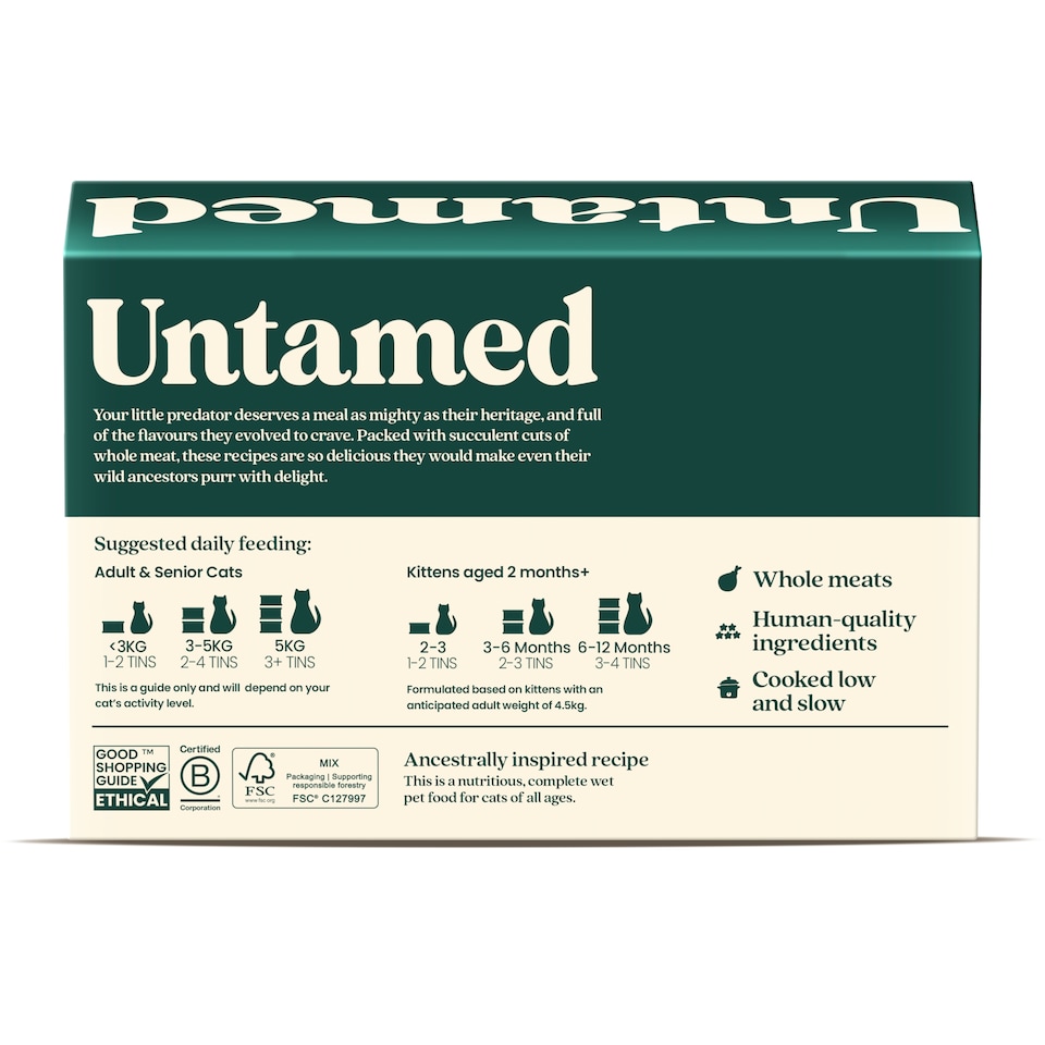 image 1 of Untamed Chicken Selection Box in Gravy Cat Food 12 x 75G 