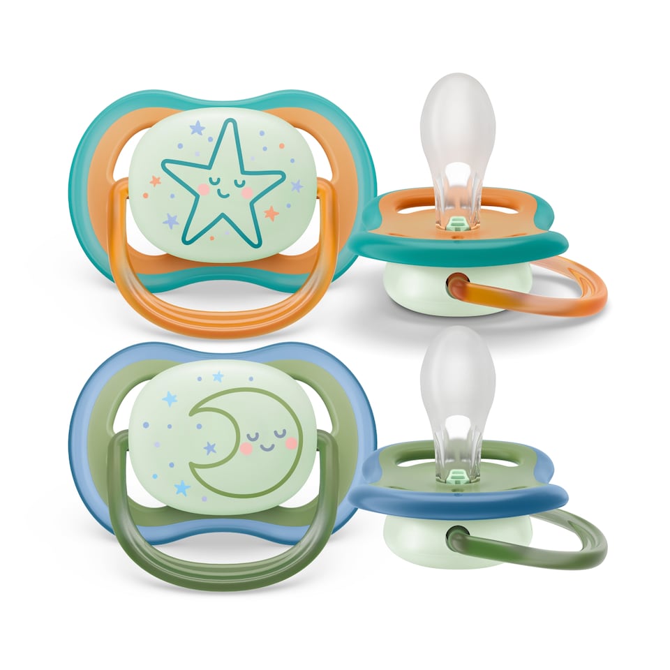 image 1 of  Philips Avent Ultra Air Night Time Soother 18m+ 2 pack