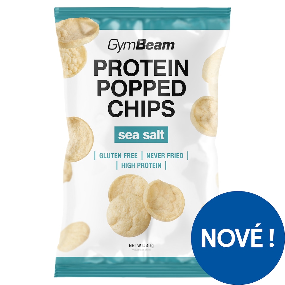 GymBeam Salted Popped Chips with Pea Protein and Sea Salt Flavour 40g