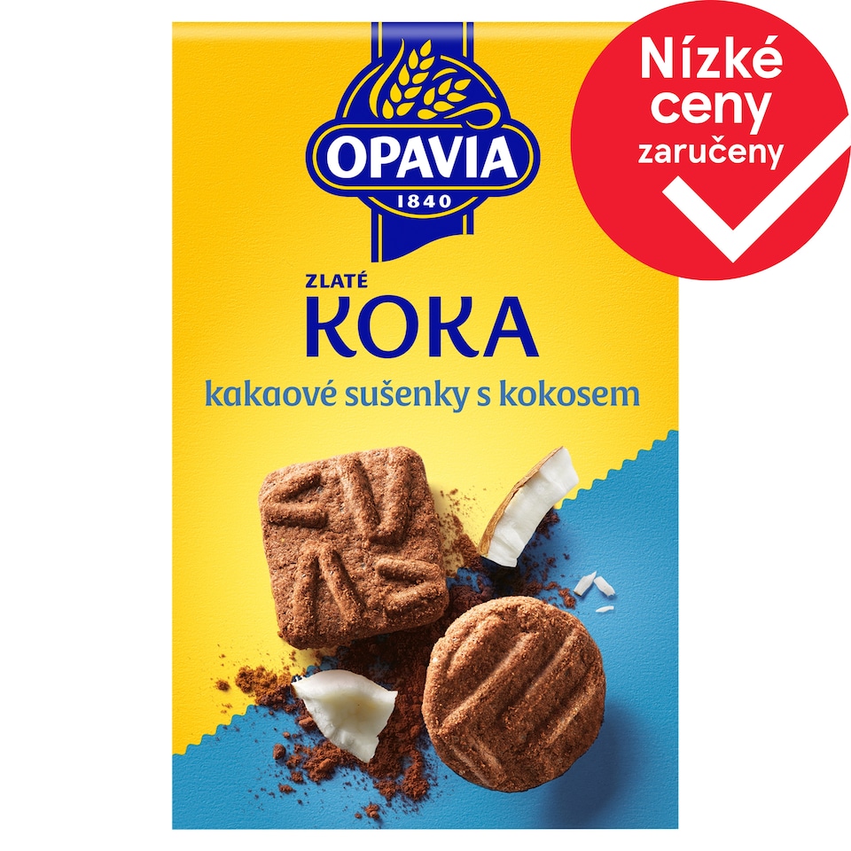 Opavia sušenky Zlaté Koka s kokosem a kakaem 180g