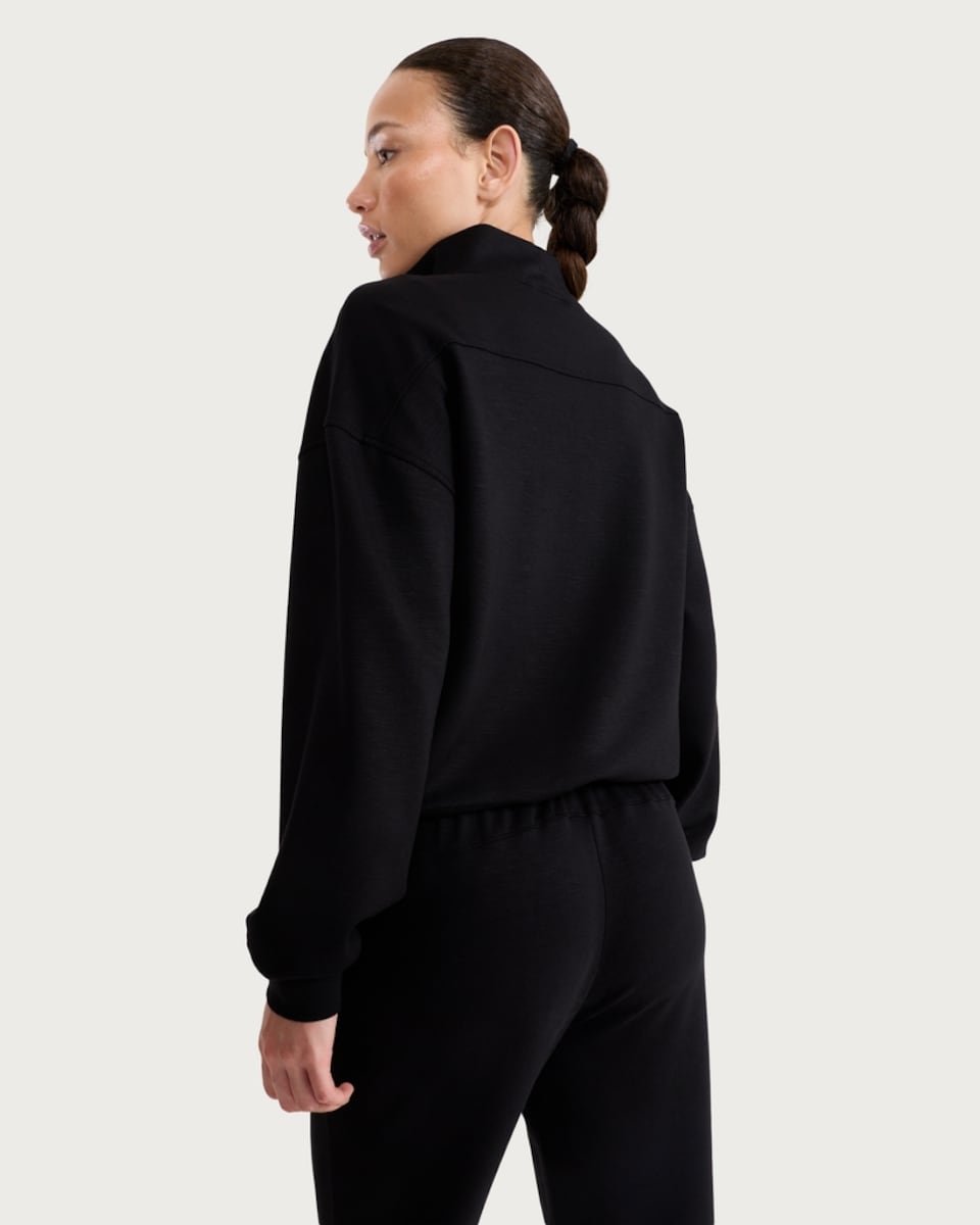 image 1 of F&F Active AFTERCLASS Half Zip Sweatshirt in Black
