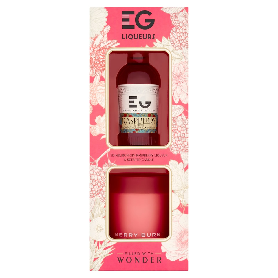 Edingburgh Raspberry Gin Liqueur & Scented Candle Set