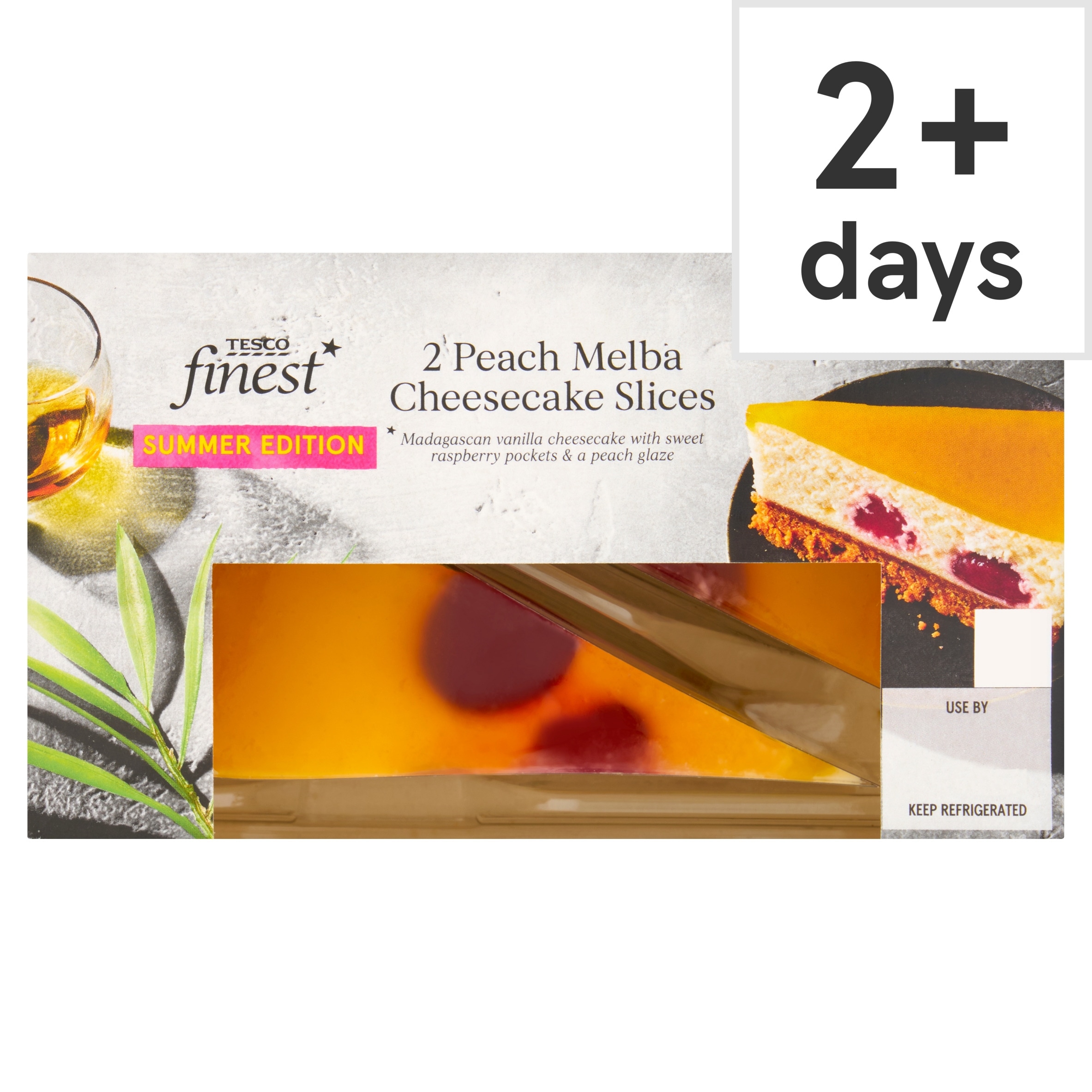 Tesco Finest 2 Peach Melba Cheesecake Slices 180g