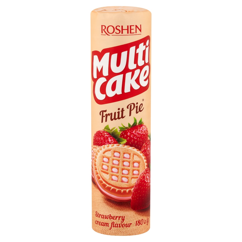 Roshen Multi Cake Biscuits with Strawberry Flavoured Cream Fillings 180 g
