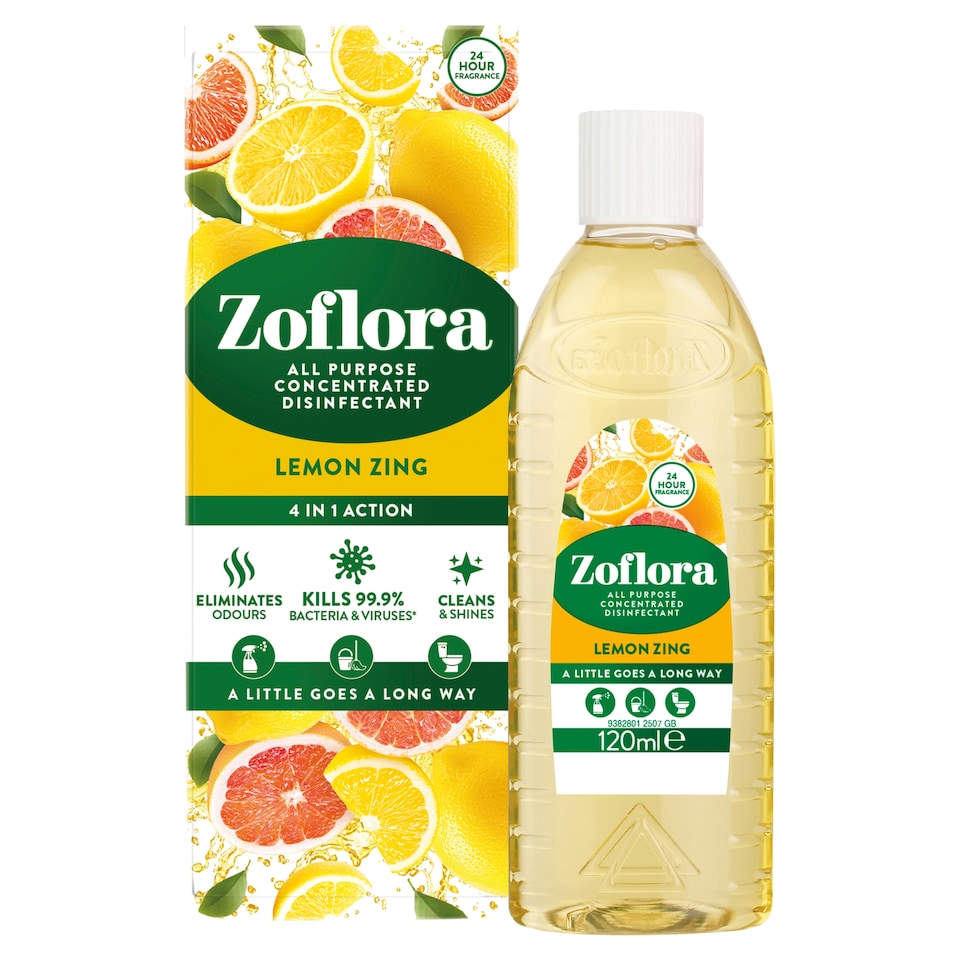 image 1 of Zoflora All purpose Concentrated Disinfectant Lemon Zing 120ml