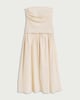image 4 of F&F Linen Rich Bandeau Midi Dress in Cream