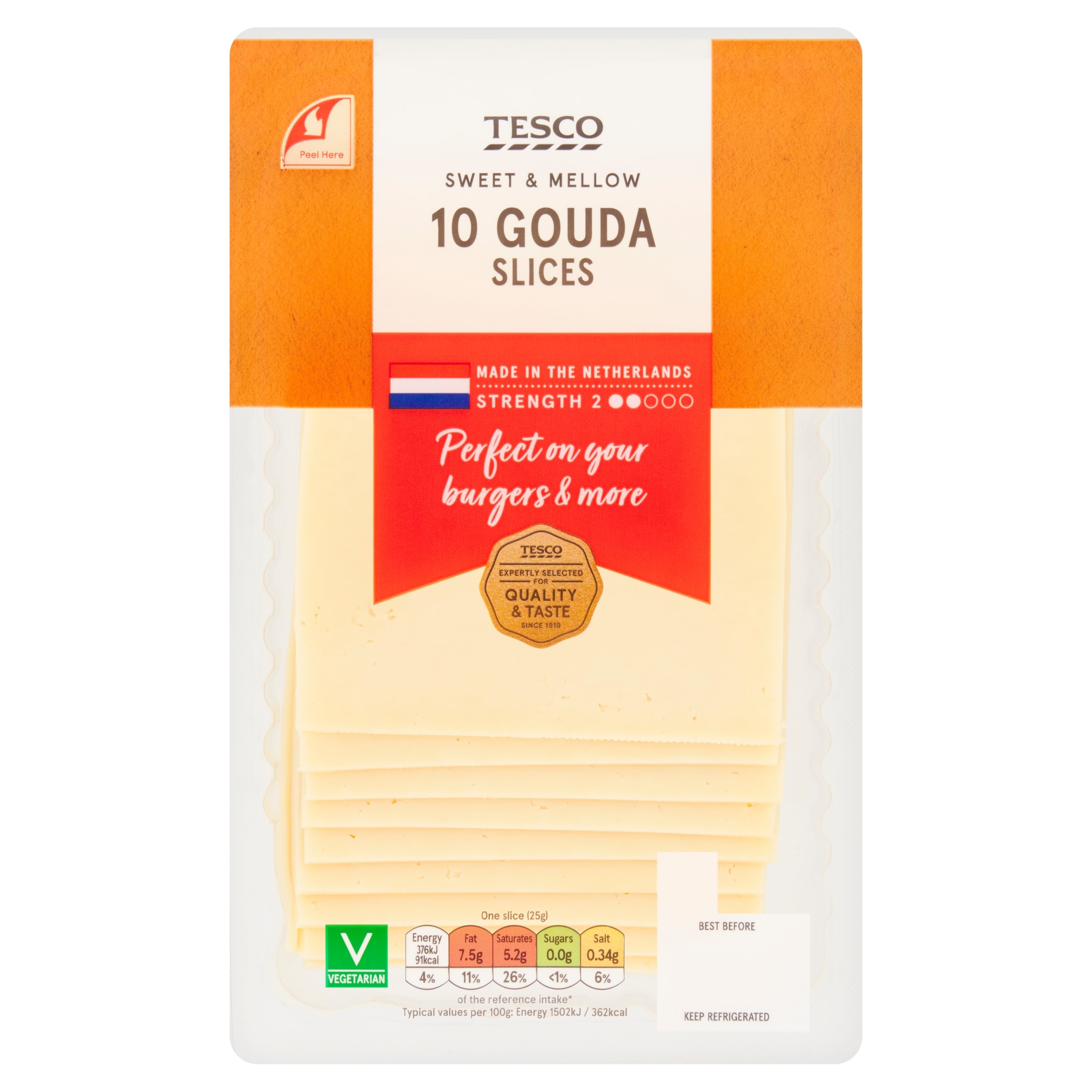 Tesco Gouda Slices 250G