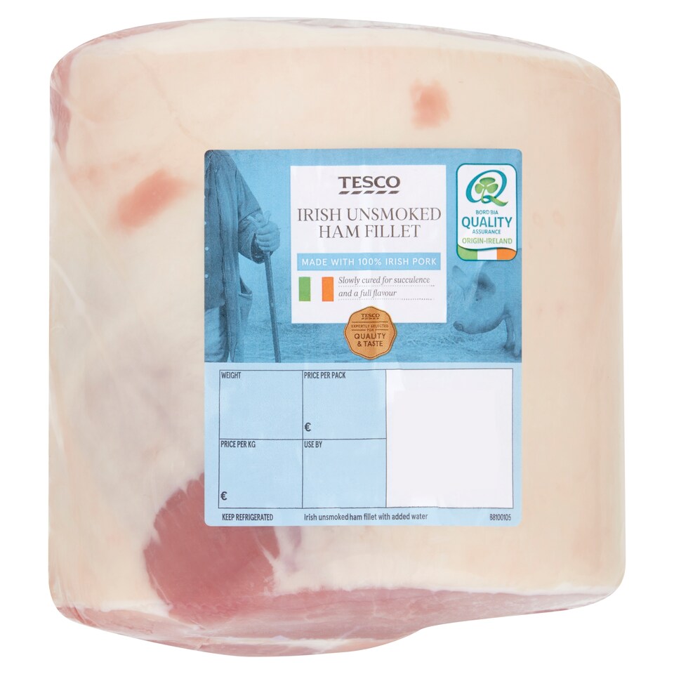 Tesco Irish Unsmoked Ham Fillet 2.856Kg-3.530Kg