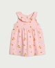 image 1 of F&F Baby Cotton Rich Striped Fruit Print Dress in Pink