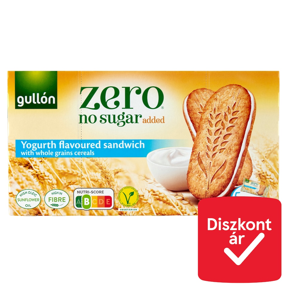 Gullón Zero krémmel töltött keksz édesítőszerrel 5 x 44 g (220 g)  1. kép