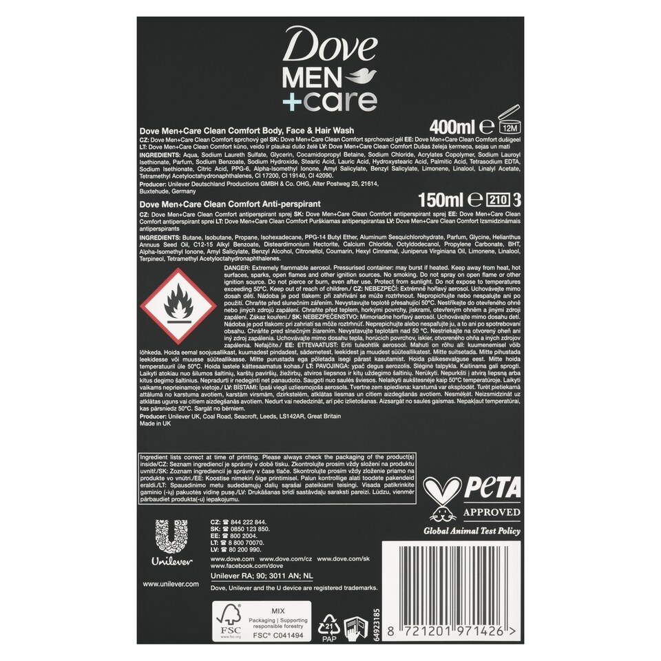 Obrázek 1 pro produkt Dove Men+Care Clean Comfort dárková kazeta pro muže