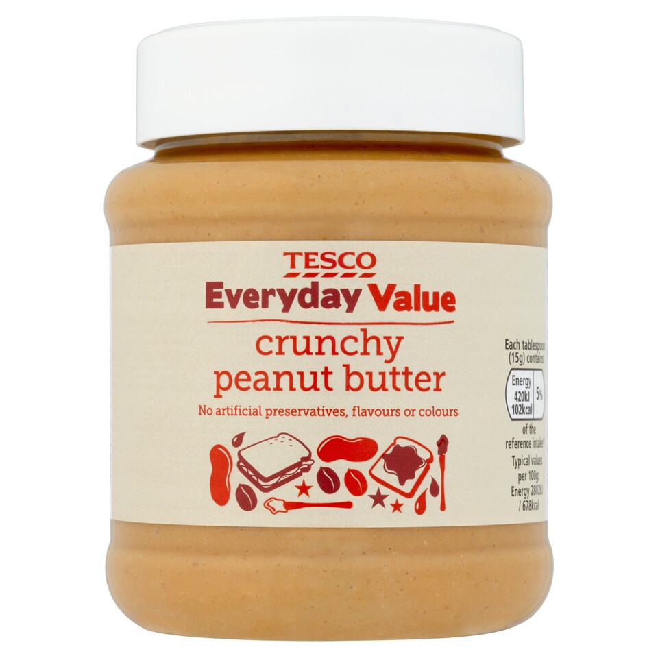 Tesco Everyday Value Crunchy Peanut Butter 340G