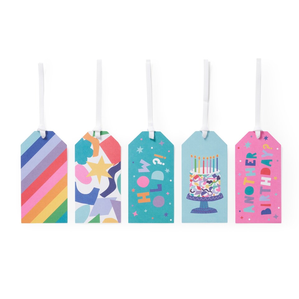 image 1 of Paperchase Rainbow 5 Pack Gift Tags