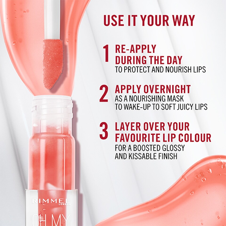 image 1 of Rimmel Oh My Gloss! Lip Oil Berry Pink 4.5ml