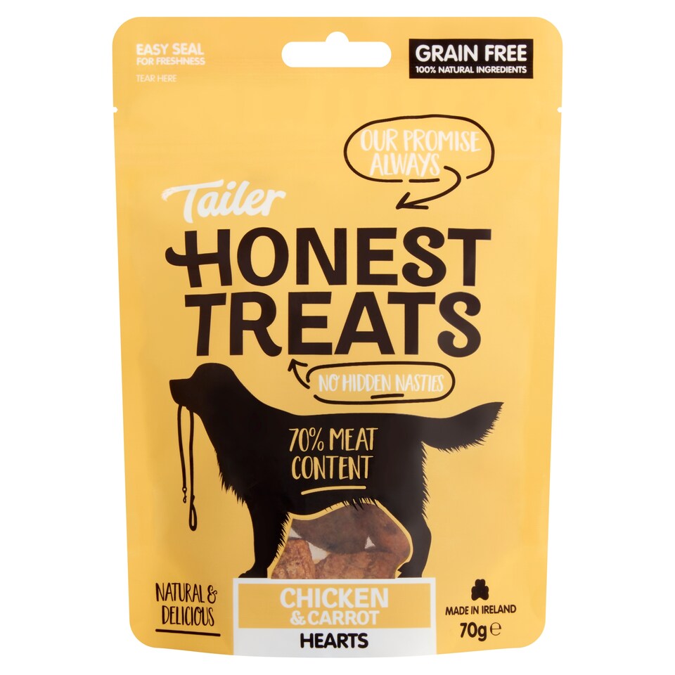 Tailer Honest Treats Chicken & Carrot Hearts 70g