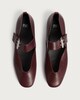 image 2 of F&F Buckle Strap Mary Jane Ballet Flats in Burgundy