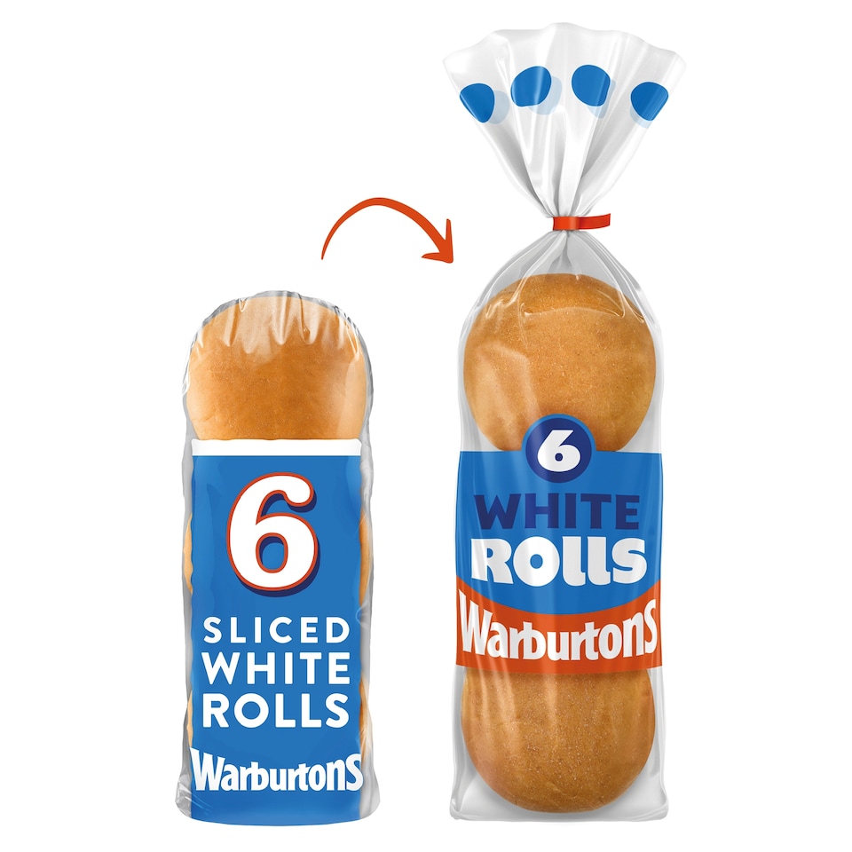 image 1 of Warburtons Soft White Sandwich Rolls 6 Pack