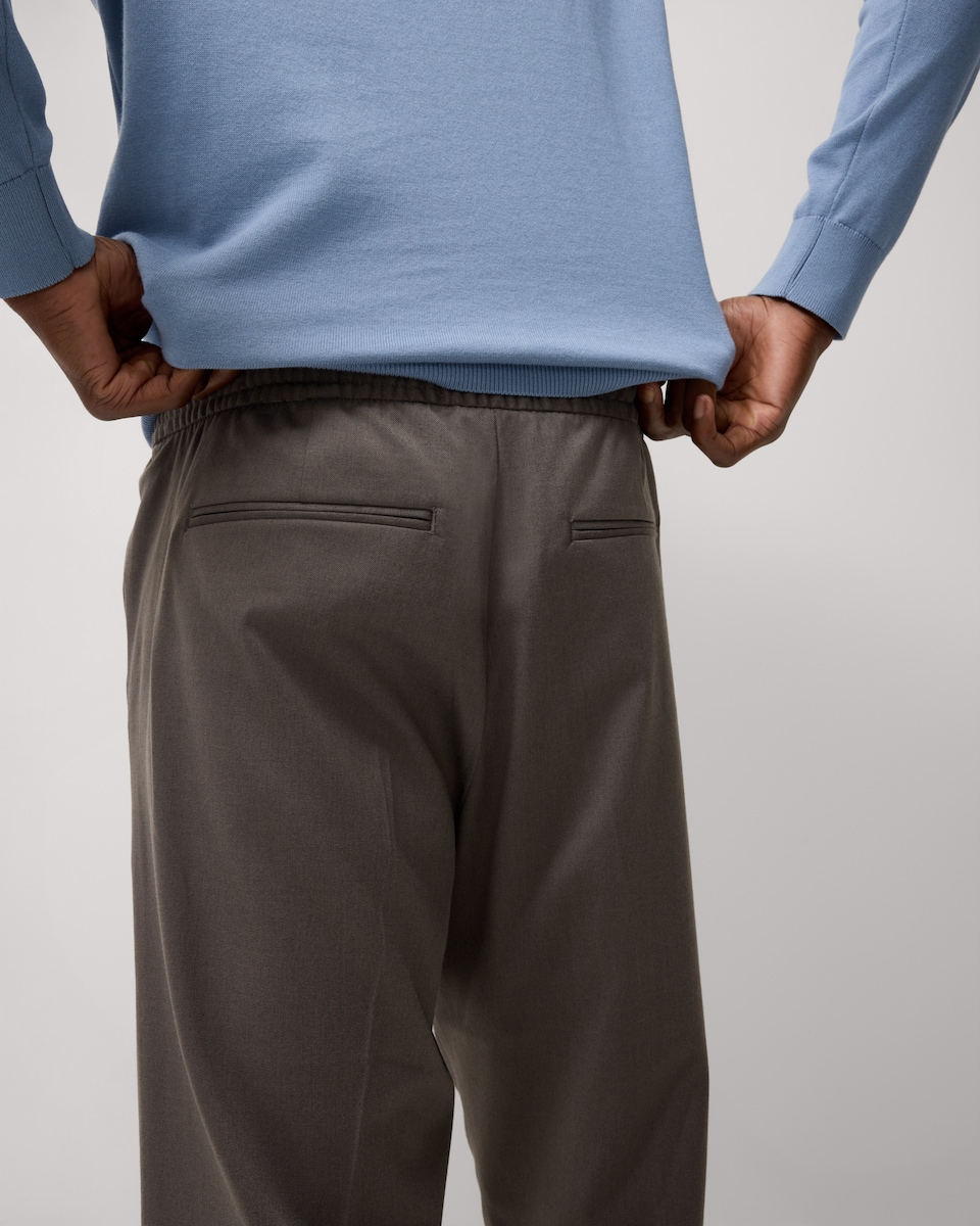 image 1 of F&F Regular Fit Elasticated Waist Trousers in Neutral