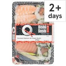 Oishii Sushi Smoked Salmon & Prawn Sushi 240G