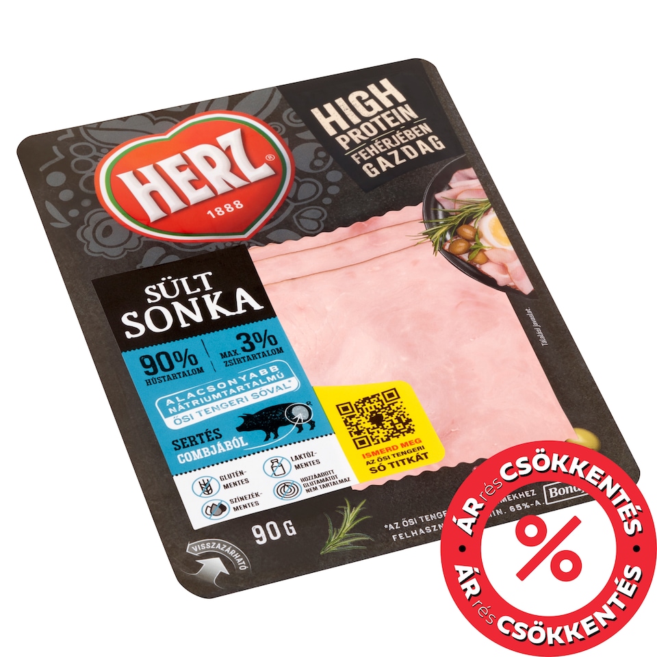 HERZ szeletelt sült sonka 90 g