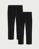 image 4 of F&F School Boys 2-Pack Slim Fit Trousers in Black