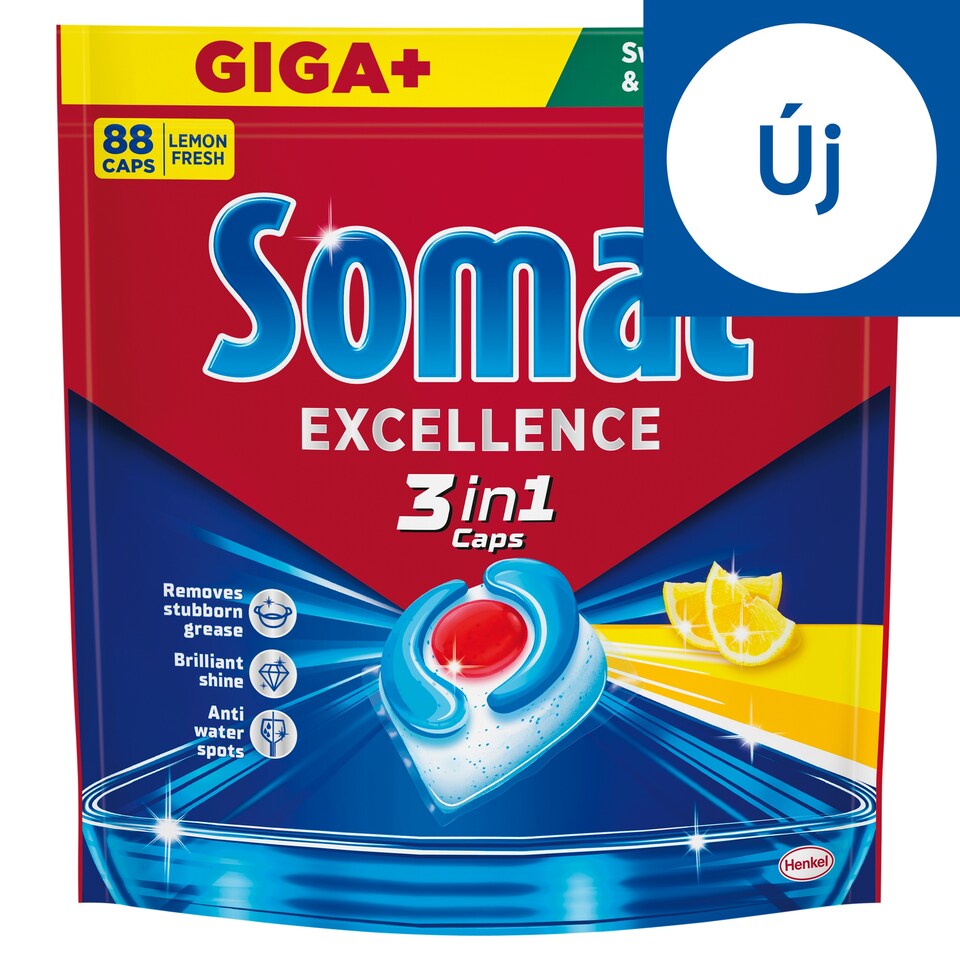 Somat Excellence Lemon Fresh gépi mosogatószer kapszula 88 db 1592,8 g