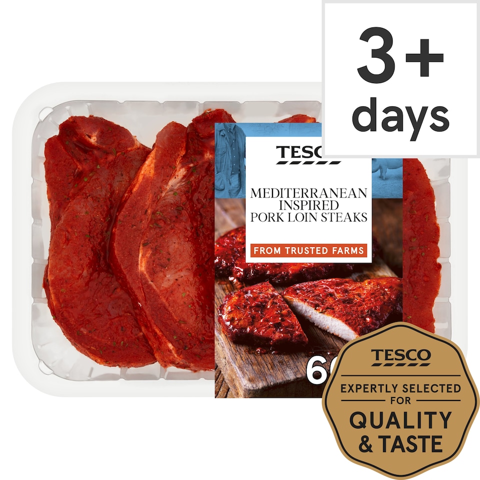 Tesco Mediterranean Pork Loin Steaks 600G