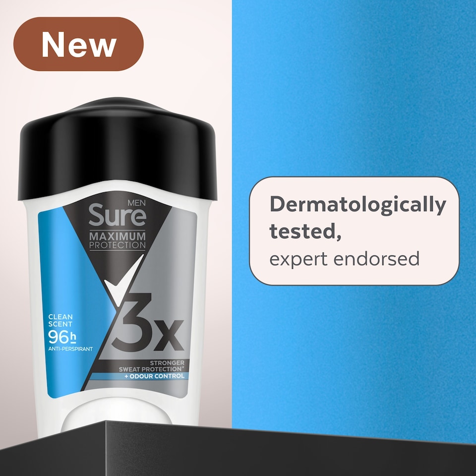 image 1 of Sure Men Clean Scent 96h Maximum Protection Antiperspirant Deodorant Cream 45ml