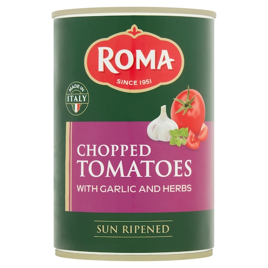 Roma Chopped Tomatoes With Herb & Garlic 400G